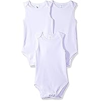 Spasilk Unisex-Baby Newborn Sleeveless Lap Shoulder Bodysuits, 3 pack, 0-24 Months - White Bodysuits