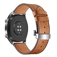 Top Grain Leather Butterfly Unfolding Button Buckle Replacement Watch Band-Men's and Women's Quick Release Straps -Choice Color and Width - 20mm, 22mm