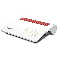 AVM FRITZ!Box 7590 AX (Wi-Fi 6 Router with 2,400 Mbps (5GHz) & 1,200 Mbps (2.4 GHz), up to 300 Mbps with VDSL Supervectoring 35b, WLAN Mesh, DECT Base, German Version