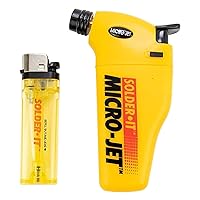 Micro-Jet Torch (MJ-300) | Butane Torch Lighter with Safety Lock and CF-30 Butane Refill Fuel Cell | Multi-Use Piezo Electric Lighter, Blow Torch, Soldering Tool, Grill Lighter, and More