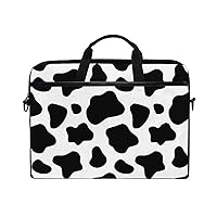 ALAZA Black and White Cow Print Laptop Case Bag Sleeve Portable Crossbody Messenger Briefcase Convertible w/Strap Pocket for MacBook Air Pro Surface Dell ASUS hp Lenovo 14-15.4 inch