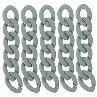 STOBOK 50pcs Plastic Self-Buckle Chain Plastic Oval Link Connectors for DIY Grey Ornament A Necklace Masks Decor Necklaces Jewlery Charm Accessories Chains for Crafts Ring Acrylic