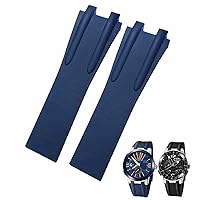 26mm Rubber Steel Folding Buckle Watch Band Fit for Ulysse Nardin Blue Black Brown Sport Waterproof Strap accessories