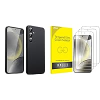 JETech Samsung Galaxy S24 5G Slim Fit Case and Tempered Glass Screen Protector Bundle
