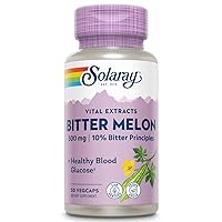 Solaray Bitter Melon Fruit Extract, Guaranteed to Contain 50 mg (10%) Bitter Principles Including Charantin, Vegan, 30 Servings, 30 VegCaps