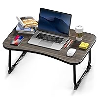 Foldable Lap Desks for Laptop, 23.6 inch Portable Bed Tray Table, Laptop Desk for Working, Writing and Eating (Black)