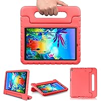 Kid Friendly Case Compatible for LG G Pad 5 10.1 inch 2019 T600 T605 Shockproof Ultra Light Weight Convertible Handle Stand Cover (red)