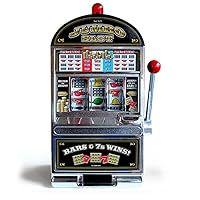 Mini Slot Machine Toy, Mini Lucky Slot Machine Coin Bank with Flashing Lights and Sounds, Creative Educational Nostalgia Toys for Kids Adults