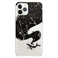 TPU Case Compatible for iPhone 13 Pro Galaxy Whale Design Amazing Black Cute Print Clear Space Ocean Slim fit Soft Flexible Silicone Underwater Animal