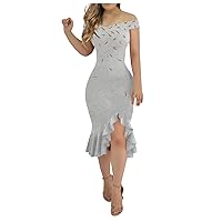V Neck Dress for Women, 2024 Spring Summer Trendy Swing Long Sleeve Dress, Midi Dresses Radient Color Print