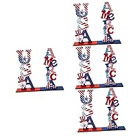 BESTOYARD 8 pcs Independence Day Ornament table centerpieces for party Independence Day Table Topper American Wooden Ornament dinner table decor Independence Day Decor desk wooden decoration