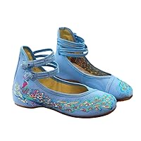 Sequins Peacock Embroidery Women Canvas Ballet Flats Ladies Casual Walking Shoes Chinese Style Cotton Ballerinas