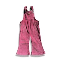 Kids Organic Corduroy Flare Overalls - Pink