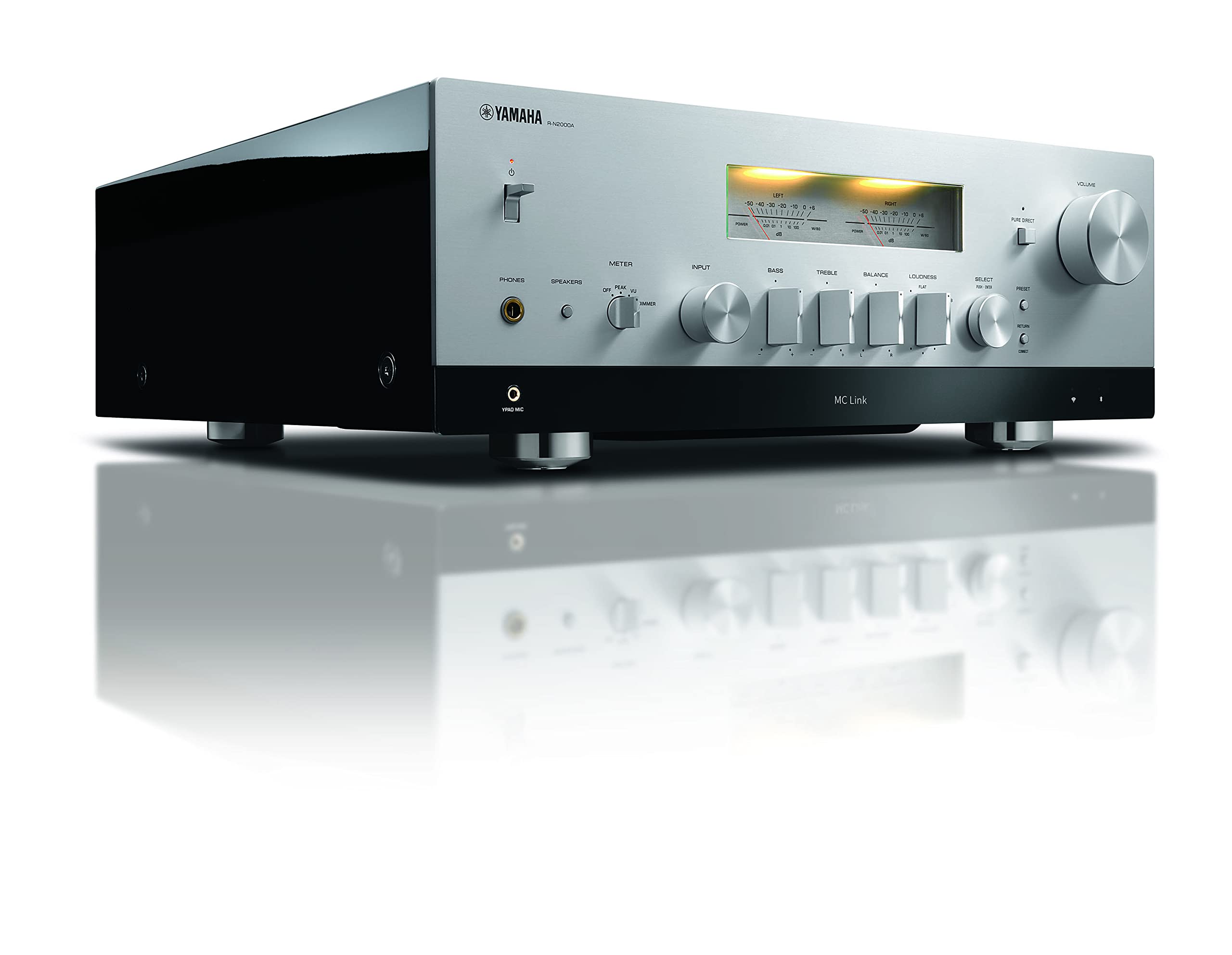 Yamaha Audio Yamaha R-N2000A Hi-Fi Network Receiver with Streaming, Phono and DAC – Silver