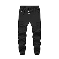 Boy's Cargo Joggers Pants Youth Quick Dry Hiking Lightweight Pants for Sports Outdoor with Zipper Pockets