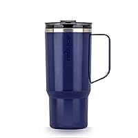 24 oz Travel Coffee/Tea Mug with Handle- Vacuum Insulated Stainless Steel Reusable Tumbler for Home, Office, Cupholder Friendly for Car, Splashproof Lid, Keeps Drink Hot for 8 hrs- Sapphire