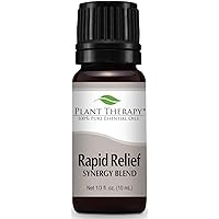 Plant Therapy Organic Rapid Relief Essential Oil Blend 10 mL (1/3 oz) Pain and Soreness Blend 100% Pure, Undiluted, Natural Aromatherapy, Therapeutic Grade