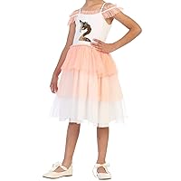 Flamingo-Corn Sequin Tutu Dress Flower Girl Dress Party Casual Dress for Girl