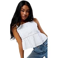 Women's Embroidered Babydoll Cami Top