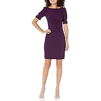 DKNY Women's Open Sleeve Ruched Sheath Dress