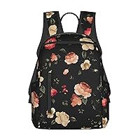 BREAUX Autumn Beautiful Floral Print Large-Capacity Backpack, Simple And Lightweight Casual Backpack, Travel Backpacks