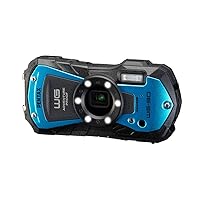 PENTAX WG-90 Blue Waterproof Camera, Shockproof, Dustproof, Freezeproof, Built-in 6-LED Ring Light for Macro Photography, Underwater Shooting Mode