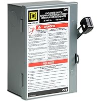 Square D - L111N 30 Amp 120/240-Volt Single-Pole Indoor Light Duty Fusible Safety Switch with Neutral, L111N