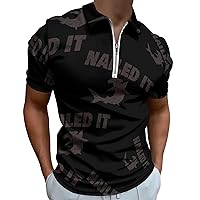 Hammerhead Shark Nailed It Mens Polo Shirts Quick Dry Short Sleeve Zippered Workout T Shirt Tee Top