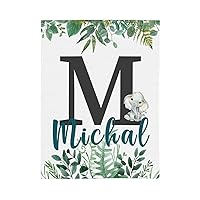 Generic Customized Baby Blankets Personalized Baby Blankets for Girls Boys Floral Animal Baby Plush Blanket Gift for Newborn New Mom (Green Leaf), W-BYMT004