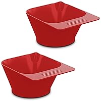 TASALON Magnetic Hair Dye Bowl, 2-Piece Hair Dye Kit for Beauty Salon Trolley Cart and Barber Station, Hair Color Bowls for Hair Salon Stations and Hairstylist, Red