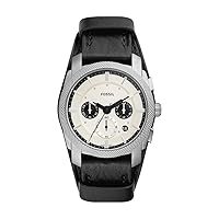 Fossil Men's Quartz Chronograph Watch with Strap Machine FS5921, silver, Bracelet