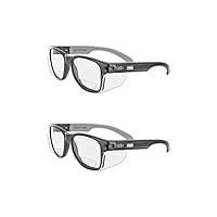Gemstone Y50 Performance Anti-Fog Safety Glasses with Side Shields, Diopter 2, Scratch-Resistant Polycarbonate Lenses, 2 Pairs