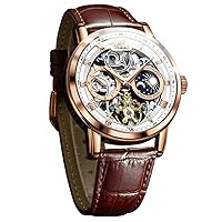 OLEVS Men's Watches, Golden Black Stainless Steel Strap, Men’s Quartz Watch with Date, Waterproof Luminous Classic Elegant Watch Gift