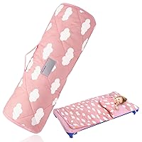 Daycare Cots Kids Nap Mat 52''x23'', Fit Standard Daycare/Preschool Cot, Toddler Bedding Cover with Removable Pillow and Elastic Corner Straps, Super Soft and Warm