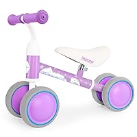 AyeKu Baby Balance Bike, Cool Toys Bike for 1 Years Old Boys and Girls as First Birthday Gifts with Adjustable seat and 4 Silent Wheels (PrincePink)