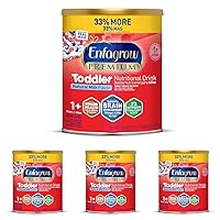 PREMIUM Toddler Nutritional Drink, Natural Milk Flavor, Omega-3 DHA for Brain Support, Prebiotics & Vitamins for Immune Health, Non-GMO, Powder Can, 32 Oz (Pack of 4)