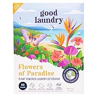 Detergent Sheets - Flowers of Paradise Scented (60 Loads) - Eco-Friendly Laundry Detergent Sheets, Hypoallergenic, No Plastic Jugs or Waste - Based in the USA