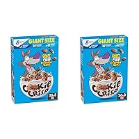 Cookie Crisp Breakfast Cereal, Chocolate Chip Cookie Taste, Made With Whole Grain, Giant Size, 26.3 oz (Pack of 2)