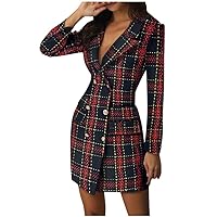 Spring Dresses for Women 2024 Short Sleeve, Style Double Women Breasted Dress Button Front Womens Long Women's