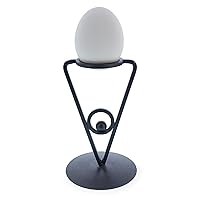 BestPysanky Triangle Black Wrought Iron Metal Sphere or Egg Holder Stand 6.5 Inches