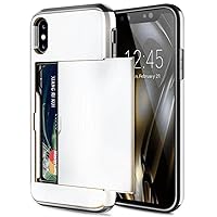 for iPhone 13 12 Mini 11 Pro XS Max XR X Card Slot Holder Cover for iPhone 8 7 6S Plus SE 2 2020 5 5S Case,White,iPhone 12 6.1