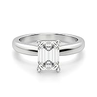 Neerja Jewels 2 CT Emerald Moissanite Engagement Rings 10K 14K 18K Solid Gold Moissanite Diamond Ring 925 Sterling Silver Solitaire Engagement Ring Wedding Rings