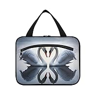 Two White Swans Travel Toiletry Bag,Large Makeup Bag Cosmetic Bag Organizer with Hanging Hook for Travel Business Trips Camping327