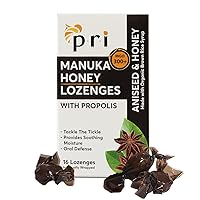 PRI Manuka Honey Lozenges with Propolis, Soothing Cough and Throat Drops, MGO 300+ Certified, (Original Aniseed, 16 Count)