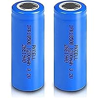 SOENS Rechargeable Batteries Ifr18500 1200mAh 3 2V Lifepo4 Lithium Phosphate Rechargeable Batteries (2 Pack)