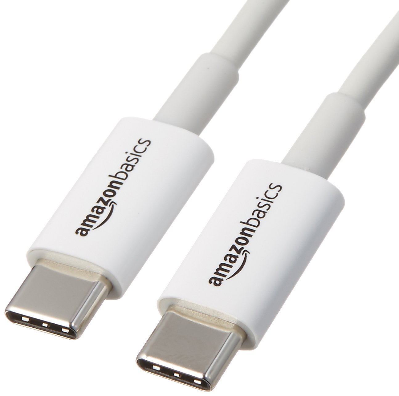 AmazonBasics USB Type-C to USB Type-C 2.0 Fast Charging Cable for Smartphone, Laptop - 6 Feet (1.8 Meters), White