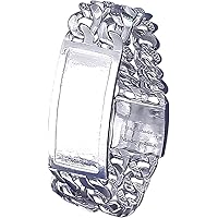 19 mm Heavy Solid Sterling Silver Double 2 Row Nugget Style Curb Link ID Bracelet Handmade in USA 9.25 Inches 75 Grams