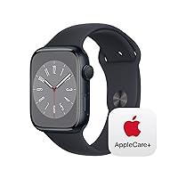 Apple Watch Series 8 [GPS 45mm] Smart Watch w/ Midnight Aluminum Case with Midnight Sport Band - M/L with AppleCare+ (2 Years)