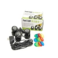 Submersible LED Pond Light with Photcell Sensor, Set of 3