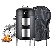 Realcook Charcoal Smoker Grill with Pellet Smoker Tube & Smoker Cover